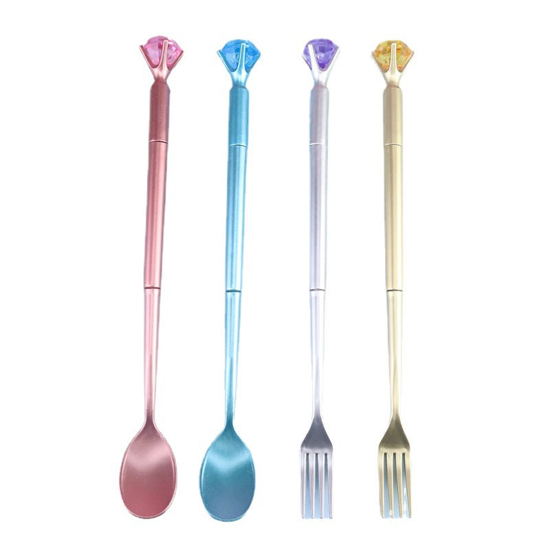 Pen de gel de plástico para la cubierta de vajilla de diamantes de la bifuración de la cuchara al por mayor